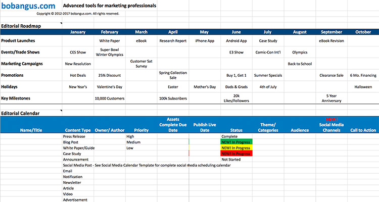 Email Marketing Schedule Template